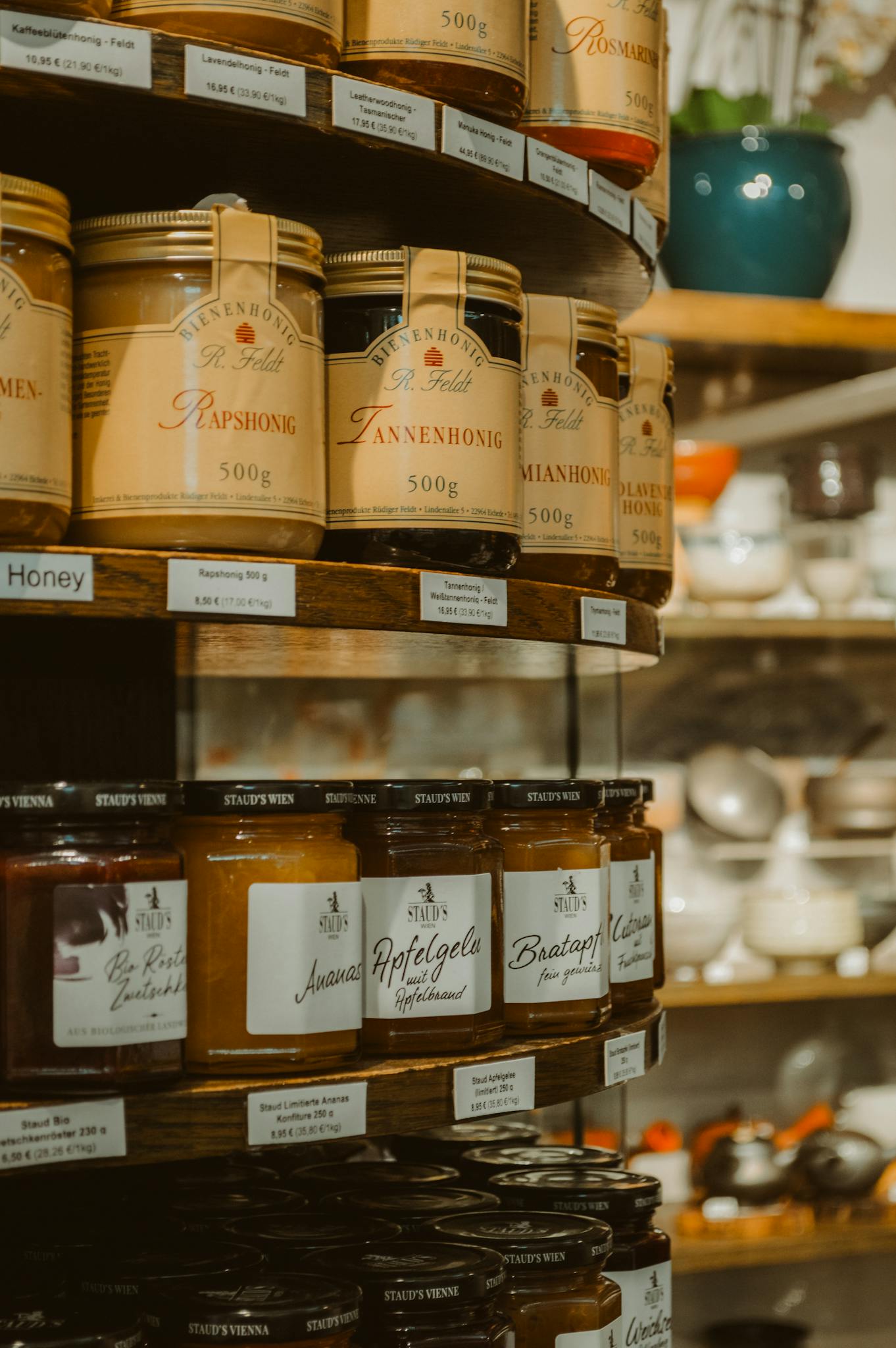 Close-up of Jars on the Shelves in a Shop